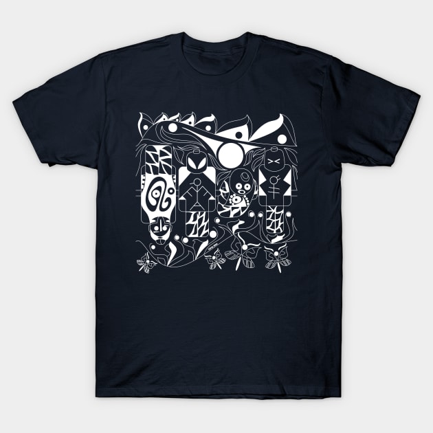 alien in mayan pattern coloring art ecopop T-Shirt by jorge_lebeau